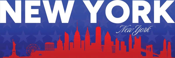 New York New York Gradient Panorama Skyline