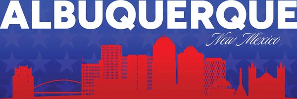 Albuquerque New Mexico Gradient Panorama Skyline