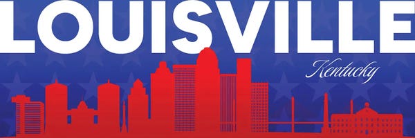 Louisville Kentucky Gradient Panorama Skyline