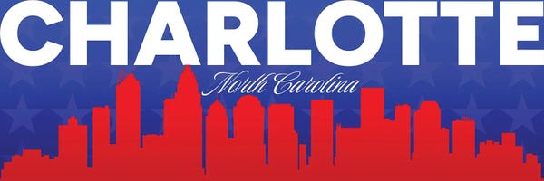 Charlotte North Carolina Gradient Panorama Skyline
