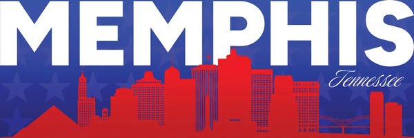 Memphis Tennessee Gradient Panorama Skyline