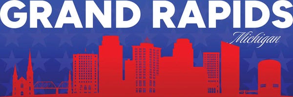 Grand Rapids Michigan Gradient Panorama Skyline