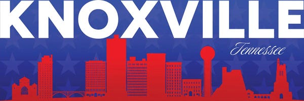 Adrian Baldovino: Knoxville Tennessee Gradient Panorama Skyline by Adrian Baldovino