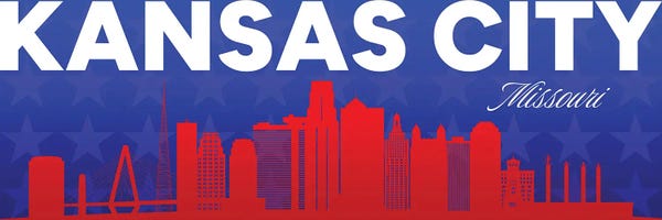 Kansas City Missouri Gradient Panorama Skyline