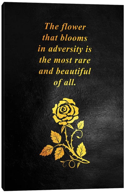 Bloom In Adversity Motivational Quote Canvas Art Print - Uniqueness Art
