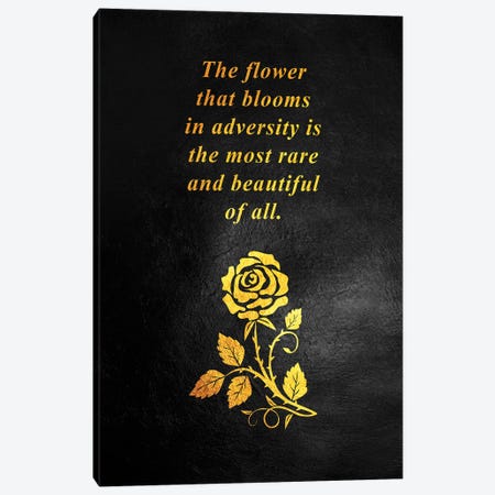 Bloom In Adversity Motivational Quote Canvas Print #ABV146} by Adrian Baldovino Canvas Art Print