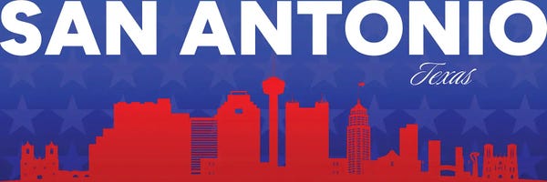 San Antonio Texas Gradient Panorama Skyline