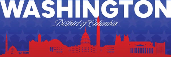 Washington DC Gradient Panorama Skyline