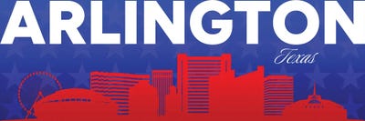 Canvas Print: Arlington Texas Gradient Panorama Skyline by Adrian Baldovino - thumbnail
