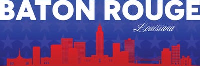 Canvas Print: Baton Rouge Louisiana Gradient Panorama Skyline by Adrian Baldovino - thumbnail