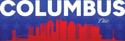 Canvas Print: Columbus Ohio Gradient Panorama Skyline by Adrian Baldovino - thumbnail