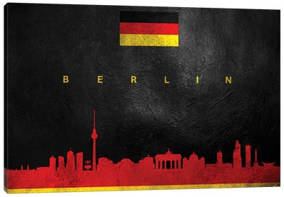 Berlin Germany Skyline Canvas Art Print - International Flag Art