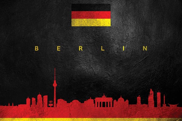International Flags: Berlin Germany Skyline by Adrian Baldovino