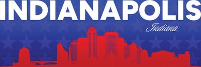 Canvas Print: Indianapolis Indiana Gradient Panorama Skyline by Adrian Baldovino - thumbnail