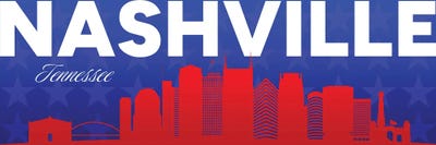 Canvas Print: Nashville Tennessee Gradient Panorama Skyline by Adrian Baldovino - thumbnail