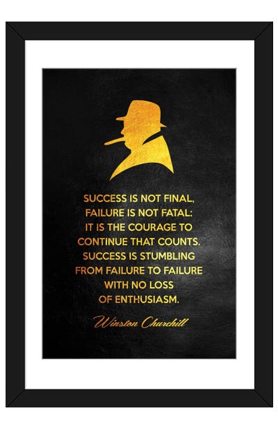 Winston Churchill Motivational Quote Paper Art Print - Best Selling Paper