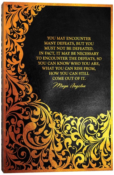 Maya Angelou Motivational Quote Canvas Art Print - Literature Art