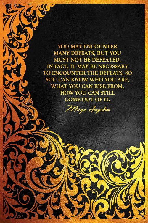 Maya Angelou Motivational Quote by Adrian Baldovino wall art