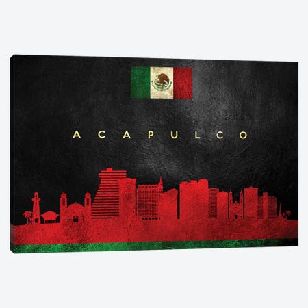 Acapulco Mexico Skyline Canvas Print #ABV154} by Adrian Baldovino Canvas Artwork