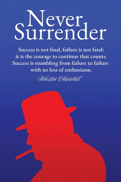 Adrian Baldovino: Never Surrender By Winston Churchill by Adrian Baldovino