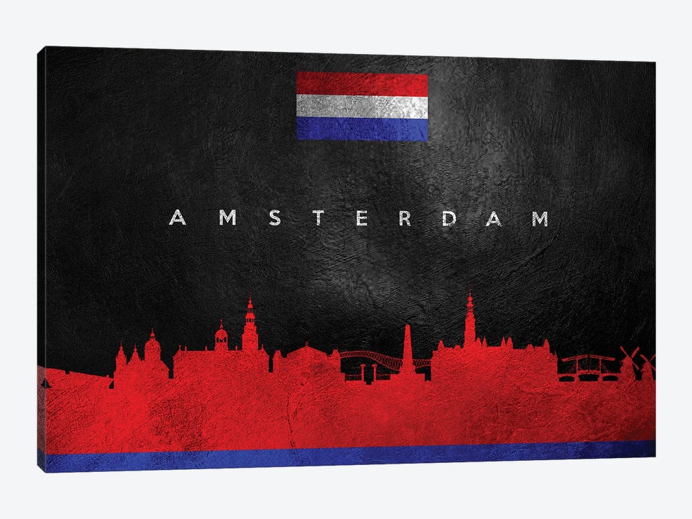 Amsterdam Netherlands Skyline by Adrian Baldovino 1-piece Art Print