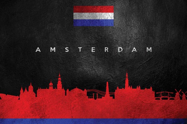 International Flags: Amsterdam Netherlands Skyline by Adrian Baldovino
