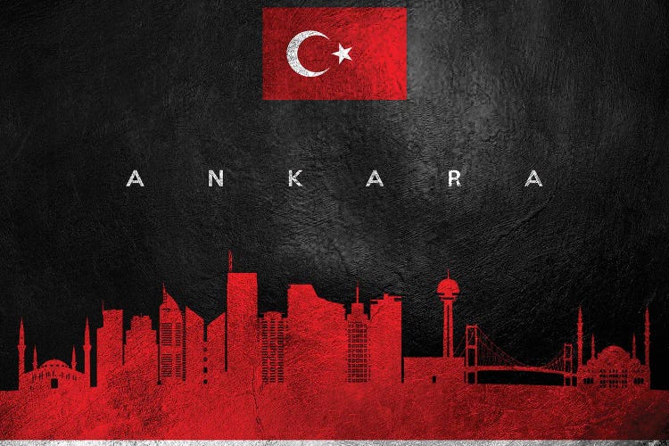 Ankara Turkey Skyline by Adrian Baldovino wall art