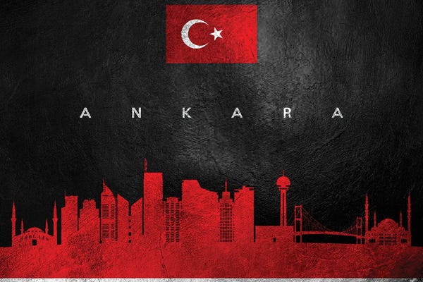International Flags: Ankara Turkey Skyline by Adrian Baldovino