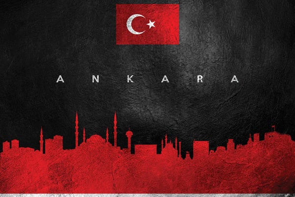 International Flags: Ankara Turkey Skyline II by Adrian Baldovino