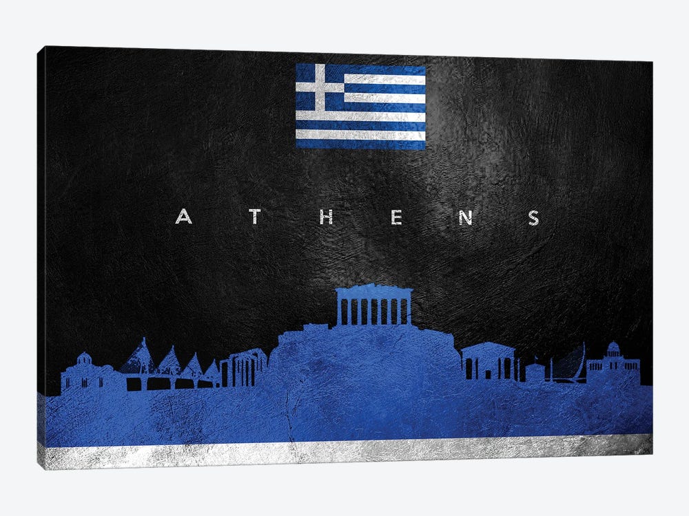 Athens Greece Skyline by Adrian Baldovino 1-piece Art Print