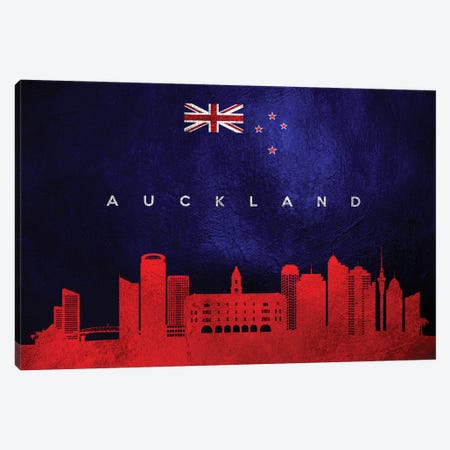 Auckland New Zealand Skyline Canvas Print #ABV161} by Adrian Baldovino Canvas Art