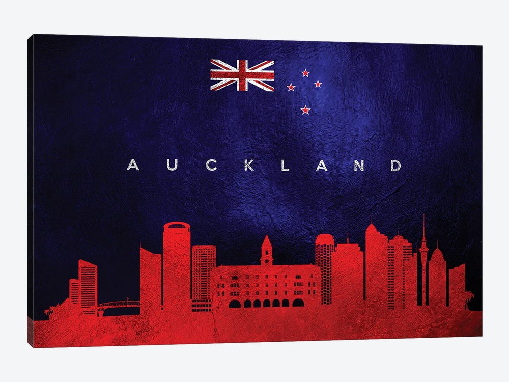 Auckland New Zealand Skyline by Adrian Baldovino 1-piece Canvas Wall Art