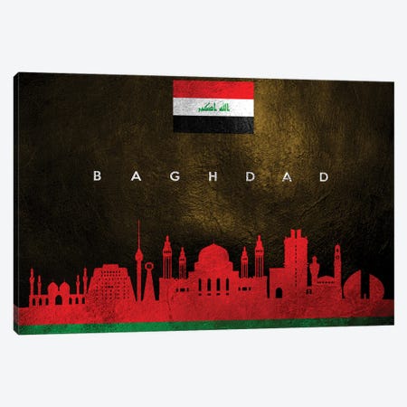 Baghdad Iraq Skyline Canvas Print #ABV162} by Adrian Baldovino Canvas Wall Art