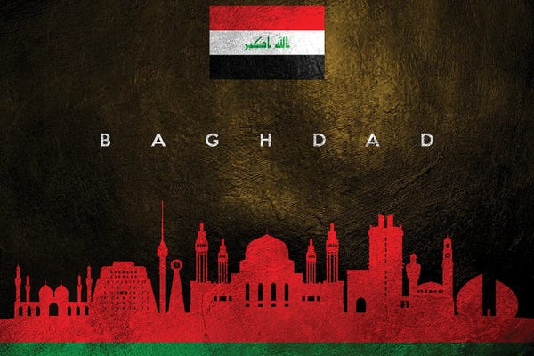 International Flags: Baghdad Iraq Skyline by Adrian Baldovino