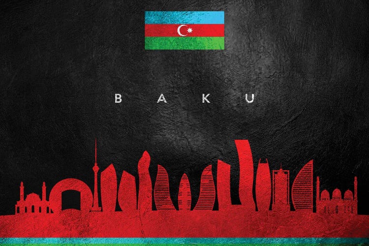 Baku Azerbaijan Skyline by Adrian Baldovino wall art