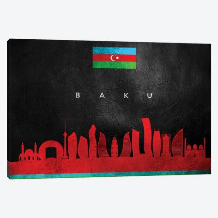 Baku Azerbaijan Skyline Canvas Print #ABV163} by Adrian Baldovino Canvas Artwork