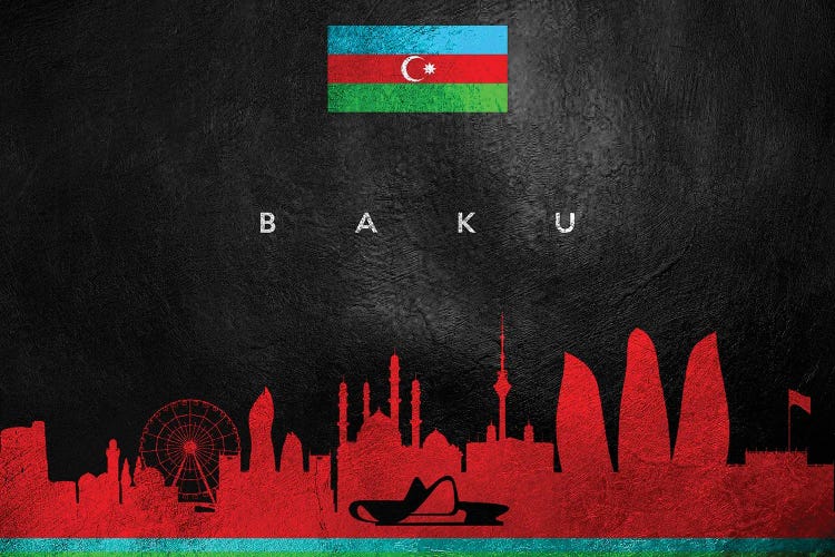 Baku Azerbaijan Skyline II by Adrian Baldovino wall art