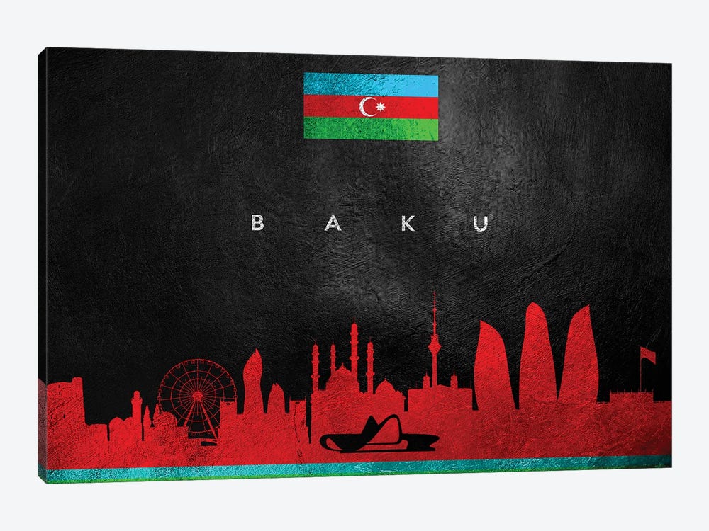 Baku Azerbaijan Skyline II by Adrian Baldovino 1-piece Art Print