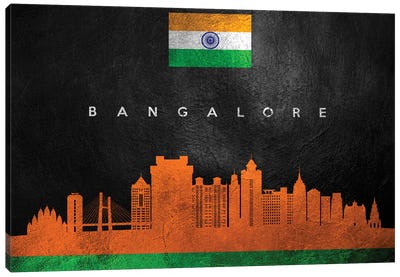 Bangalore India Skyline Canvas Art Print - International Flag Art