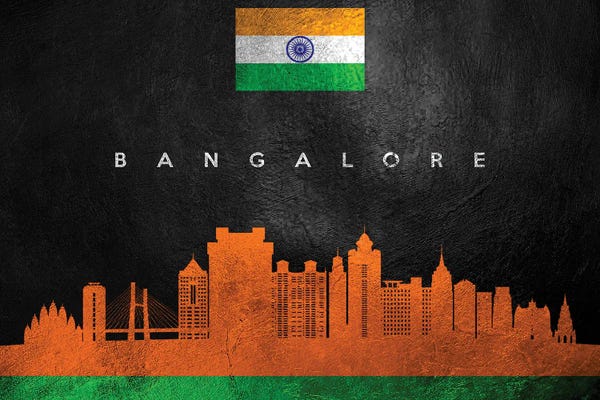 International Flags: Bangalore India Skyline by Adrian Baldovino