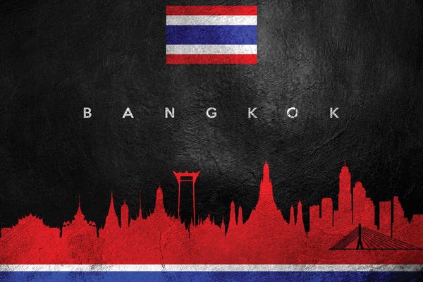 International Flags: Bangkok Thailand Skyline by Adrian Baldovino