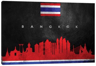 Bangkok Thailand Skyline II Canvas Art Print - International Flag Art