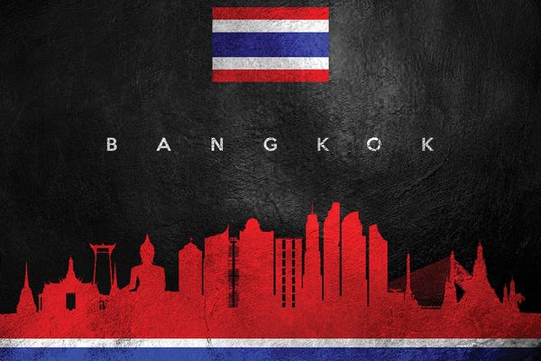 International Flags: Bangkok Thailand Skyline II by Adrian Baldovino
