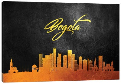 Bogota Colombia Gold Skyline Canvas Art Print