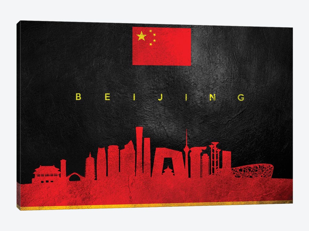 Beijing China Skyline by Adrian Baldovino 1-piece Art Print