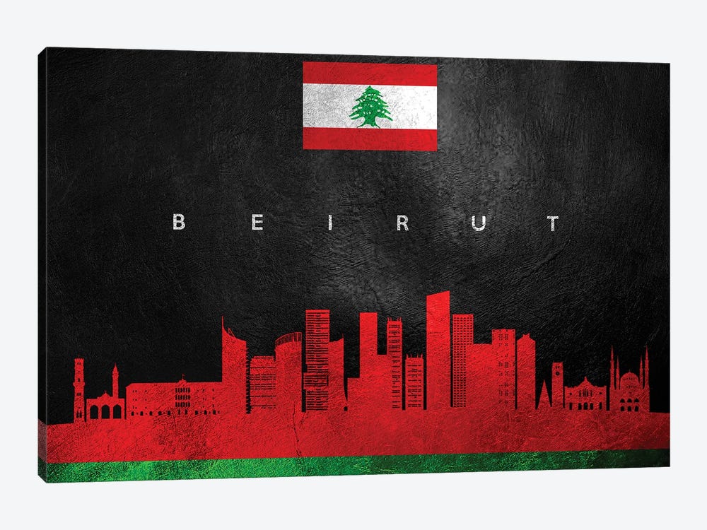 Beirut Lebanon Skyline by Adrian Baldovino 1-piece Canvas Artwork