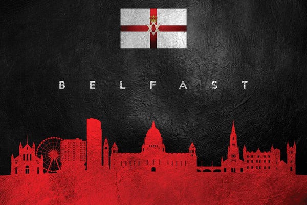 International Flags: Belfast Northern Ireland Skyline by Adrian Baldovino