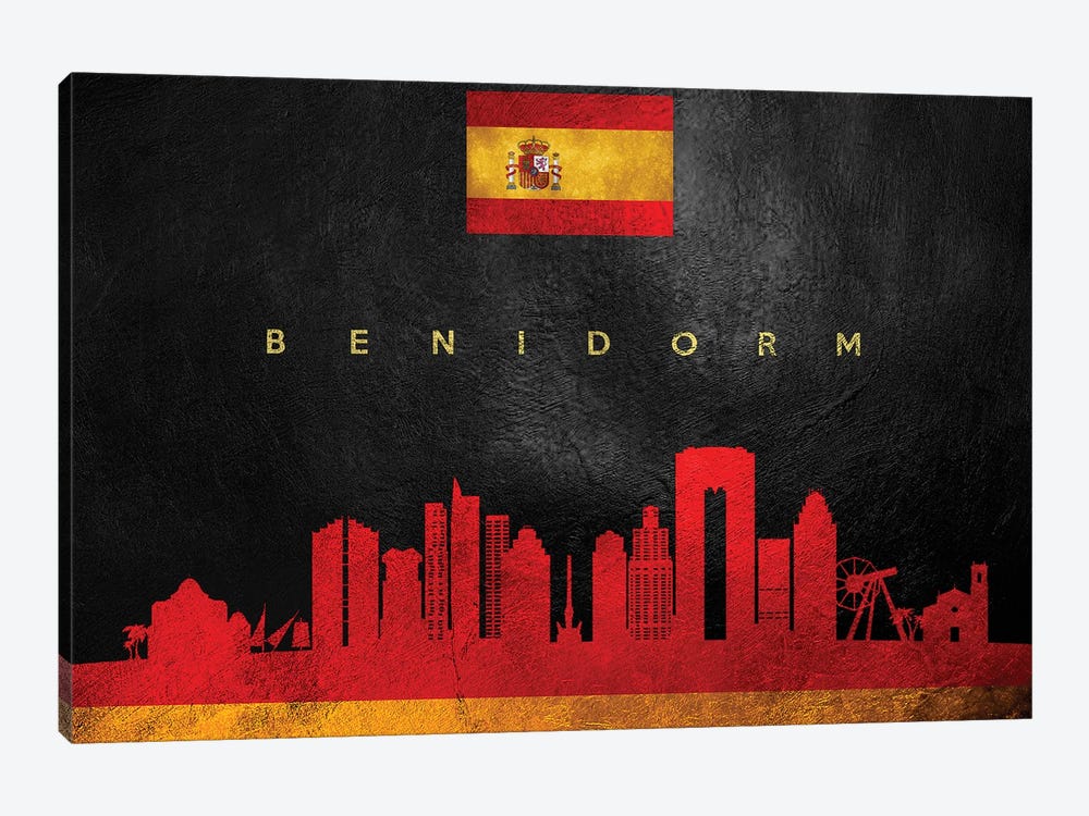 Benidorm Spain Skyline by Adrian Baldovino 1-piece Canvas Wall Art