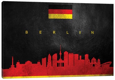 Berlin Germany Skyline II Canvas Art Print - International Flag Art