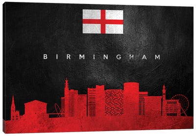 Birmingham England Skyline Canvas Art Print - International Flag Art